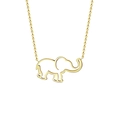 Minimalist lucky hollow elephant silhouette pendant necklace in polished golden finish - Gold
