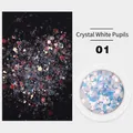 01 Crystal White ιριδίζοντα εξαγωνικά γκλίτερ νυχιών για ντεγκραντέ μακιγιάζ ματιών - 01 Κρυστάλλινο Λευκό