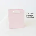 Pink small vertical gift bag 11x6x13cm with white silk handles for jewelry packaging - Light Pink Handbag (11x6x13cm)