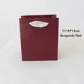 Vertical burgundy gift bag 11x6x13cm with white ribbon handles for jewelry packaging - Wine Red Handbag (11x6x13cm)