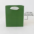 Dark grass green jewelry gift bag with white silk ribbons, size 11x6x13cm, vertical style - Green Handbag (11x6x13cm)