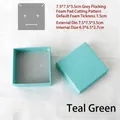 Teal jewelry gift box with gray flocking sponge insert measures 7.5x7.5x3.5cm - Teal Box (7.5x7.5x3.5cm)