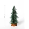 Mini 17cm snow-tipped Christmas tree with natural wood base for table decoration - Snow Flocked Pagoda Tree - 15cm