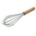 Frusta da cucina in silicone verde chiaro con manico in legno per pentole antiaderenti - Frusta
