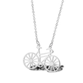 Collana con ciondolo a bicicletta minimalista in argento e acciaio inossidabile - Argento