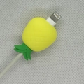 Pineapple silicone cable protector in yellow and green for preventing cable breakage - Pineapple