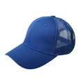 Royal blue trucker hat with breathable mesh back and solid front panel for sun protection - Adjustable / Royal Blue