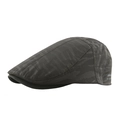 Dark grey camouflage flat cap with white Original print and curved visor profile - Army Green