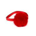 Rotes Plüschball-Halsband-Accessoire mit Schleife für kleine Hunde und Katzen - 1.0*20-36cm