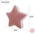 Plush star-shaped pillow in pink and beige two-tone soft velvet fabric for sofa decor - Pink Star