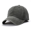 Cappellino da baseball grigio scuro lavato in cotone con stile vintage minimalista - Regolabile / Verde Militare