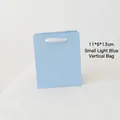 Light blue jewelry gift paper bag with white satin handles in small size 11x6x13cm - Sky Blue Handbag (11x6x13cm)