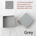 Grey flocking sponge jewelry box variant with dimensions 7.5x7.5x3.5cm for necklaces - Gray Box (7.5x7.5x3.5cm)