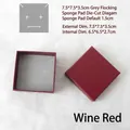 Wine red square jewelry box with grey sponge lining for pendants and earrings 7.5cm - Wine Red Box (7.5x7.5x3.5cm)