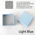 Light blue jewelry gift box 7.5x7.5cm with gray flocked sponge for rings and earrings - Sky Blue Box (7.5x7.5x3.5cm)