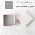 Light pink square jewelry box with 1.5cm grey sponge insert for pendants and earrings - Light Pink Box (7.5x7.5x3.5cm)
