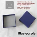 Square purple jewelry gift box with gray sponge insert measures 7.5x7.5x3.5cm - Blue Purple Box (7.5x7.5x3.5cm)