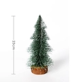 Mini artificial Christmas tree with snow-dusted needles and wood base, 23cm height - Snow Flocked Pagoda Tree - 23cm
