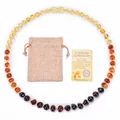 Collana per neonati in ambra baltica naturale con custodia in lino e certificato - Arcobaleno