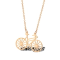 Collana con ciondolo a bicicletta minimalista placcata oro 18K con catena sottile donna - Oro rosa