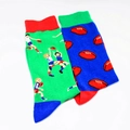 Detail of retro pixel rugby pattern socks made of soft cotton blend material - Rugby Sports