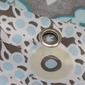 Waterproof polyester shower curtain with reinforced rust-proof silver metal grommet detail - 100W*200H cm