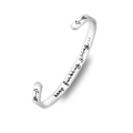 Silver 6mm C-shaped stainless steel cuff bracelet with keep fucking going engraving - Silver G3319-KEEP FUCKING GOING