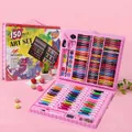 Set artistico rosa da 150 pezzi per bambini con pennarelli e pastelli non tossici - Set da 150 pezzi / Rosa