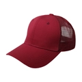 Dark red mesh baseball cap with a breathable ponytail hole for outdoor sun protection - Adjustable / Wine Red