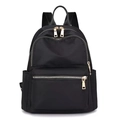 Zaino versatile in tessuto Oxford nero per donna con cerniere dorate e capiente - Nero Cerniera Argento - Medio