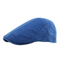 Blue beret flat cap with subtle camo pattern and breathable quick-dry mesh fabric - Blue