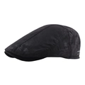 Black quick-dry sun protection beret with subtle dark camo pattern and side logo - Black