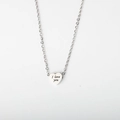 Polished silver stainless steel heart necklace with I love you engraving for women - Steel