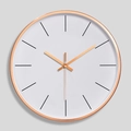 Orologio da parete minimalista da 12 pollici in alluminio oro rosa con quadrante bianco - Oro Rosa Quadrante Bianco