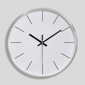 Minimalist silver metal wall clock with brushed aluminum frame and white dial - Brushed Silver White Dial