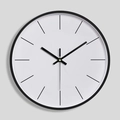 Orologio da parete minimalista da 12 pollici con cornice nera e quadrante bianco - Nero Minimalista/Senza Numeri / 12 Pollici / Nero