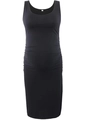 Sleeveless black maternity dress with ruched details and bodycon fit for pregnant women - S / Black