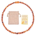 Collana di ambra naturale del Baltico per neonati con certificato e sacchetto lino - Collana da Bambino in Ambra di Fuoco
