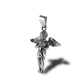 Ciondolo angelo cupido d'argento in acciaio al titanio per stile hip-hop streetwear - Ciondolo Argento Antico (Catena Non Inclusa)