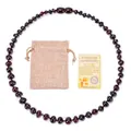 Collana di ambra del Baltico cognac per neonati con sacchetto di lino e certificato - Ambra Rossa