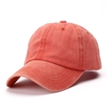 Cappellino da baseball classico in cotone lavato arancione corallo effetto vintage - Regolabile / Arancione
