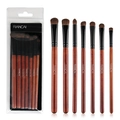 7-teiliges Augen-Make-up-Pinsel-Set mit Mahagoniholz-Griffen und weichen Borsten - 7-teiliges Set / Mahagoni