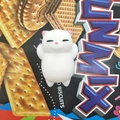 Cute white sleeping cat squishy toy made of soft TPR material for stress relief - Pink Ear Cat