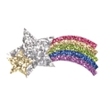 Détail de la barrette pour enfants avec arc-en-ciel en paillettes et étoiles brillantes - Étoile Arc-en-ciel