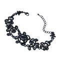 Schwarzes Vintage-Armband aus Legierung mit Kristallen und verstellbarem Verschluss - Schwarz