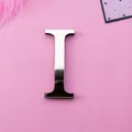 Sticker mural lettre I en acrylique miroir argenté avec effet 3D pour décor DIY - Lettre I