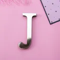 Silver mirror acrylic decorative letter J with a reflective surface and 3D thickness - Letter J