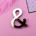 Silver mirror acrylic ampersand sign wall sticker with 3D reflective surface decor - Ampersand