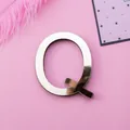 Mirror silver acrylic wall sticker letter Q with self-adhesive backing for home decor - Letter Q