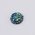 Cabochon in resina druzy blu con glitter scintillanti e base piatta per bigiotteria - Cielo Stellato Blu Verde Iridescente (N. 19-10mm)
